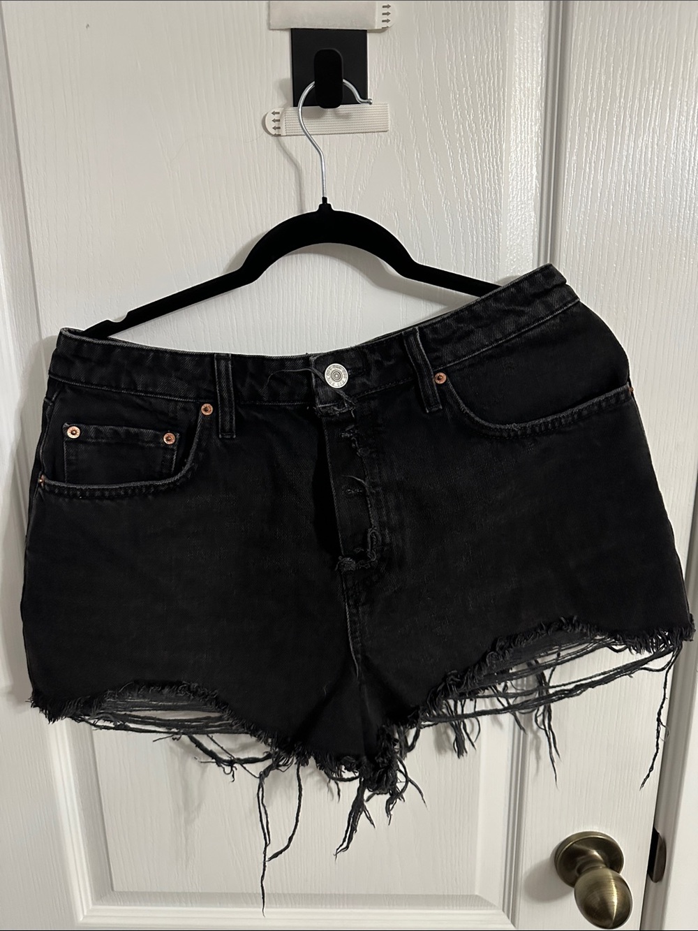 BDG Black Distressed Cutoff Denim Shorts